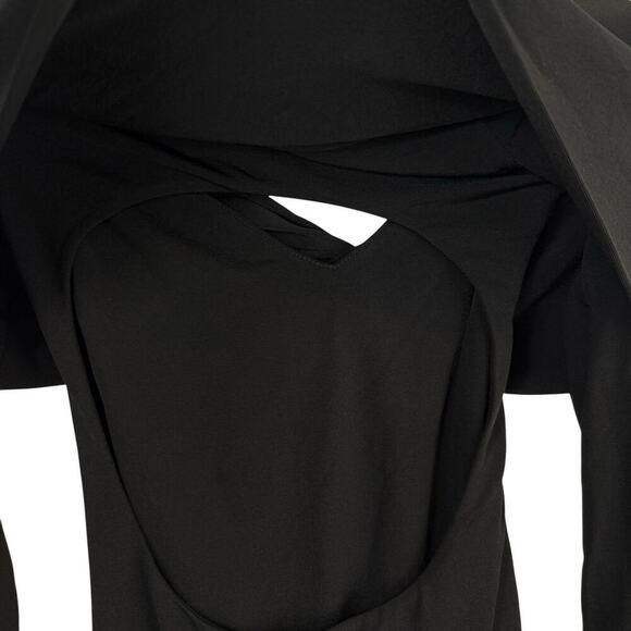 Khaite Cibo Twisted Off The Shoulder Ruched Cut Out Back Bodysuit Black Size XS - Picture 8 of 10